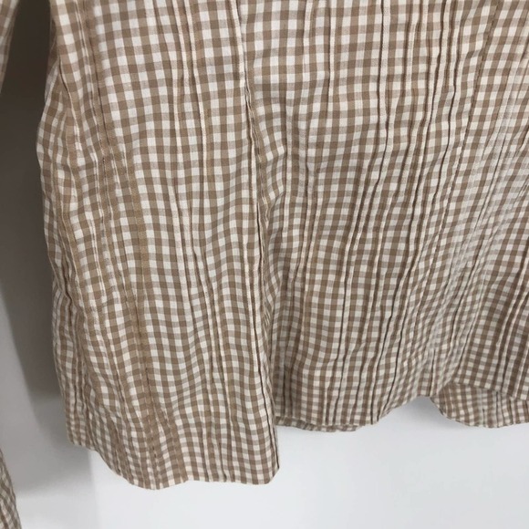 CAbi Ginger Snap Tan and White Check Lightweight Blazer Style Button Jacket Sz S - Picture 12 of 12